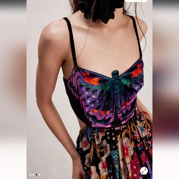 Free People Butterfly Wishes Velvet Maxi Dress - Picture 3 of 8